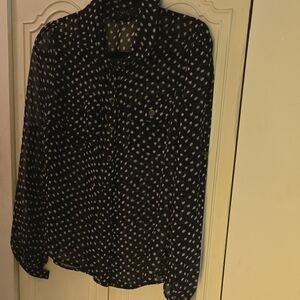 Iris Black and White Polka Dot Blouse